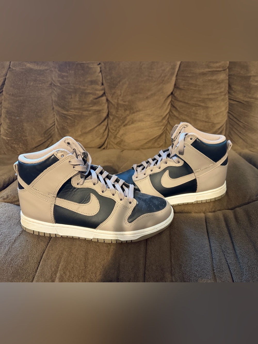 Nike High-Top Sneakers in Black and Taupe